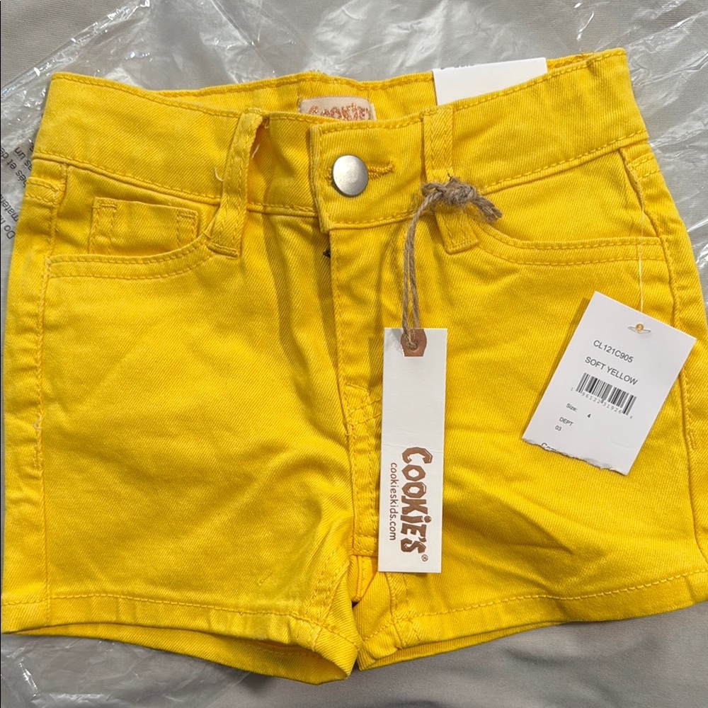 Vibrant Yellow Stretchy Denim Shorts